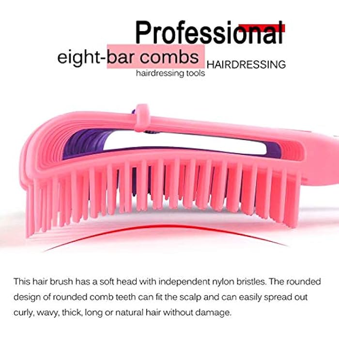 A.DASHER Detangling Brush for Afro American/African 3a to 4c , Wavy/Curly/Coily Hair - Women's Scalp Massaging Comb for Wet/Dry/Oily/Thick/Long Textured Hair, Knot Detangler (2 pcs, Purple-Pink) - Image 3